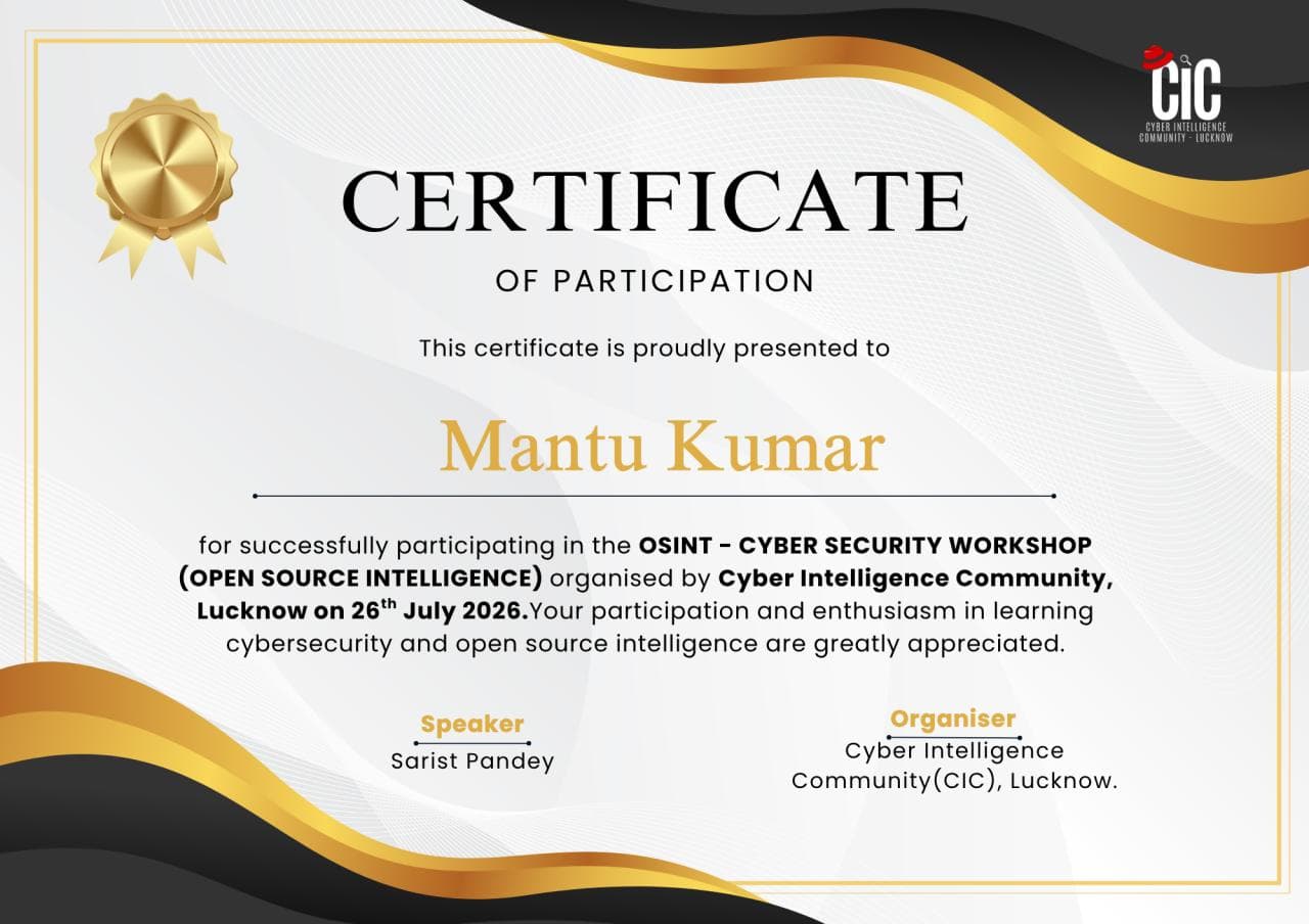OSINT - Cybersecurity — Cyber Intelligence Community Lucknow