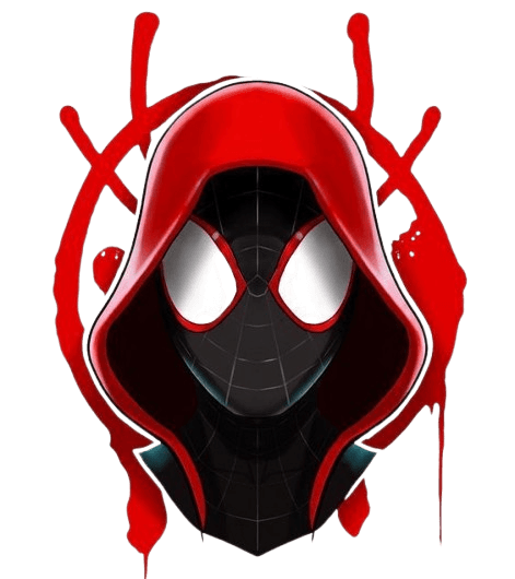 Hooded Spider-Verse style mask head emblem